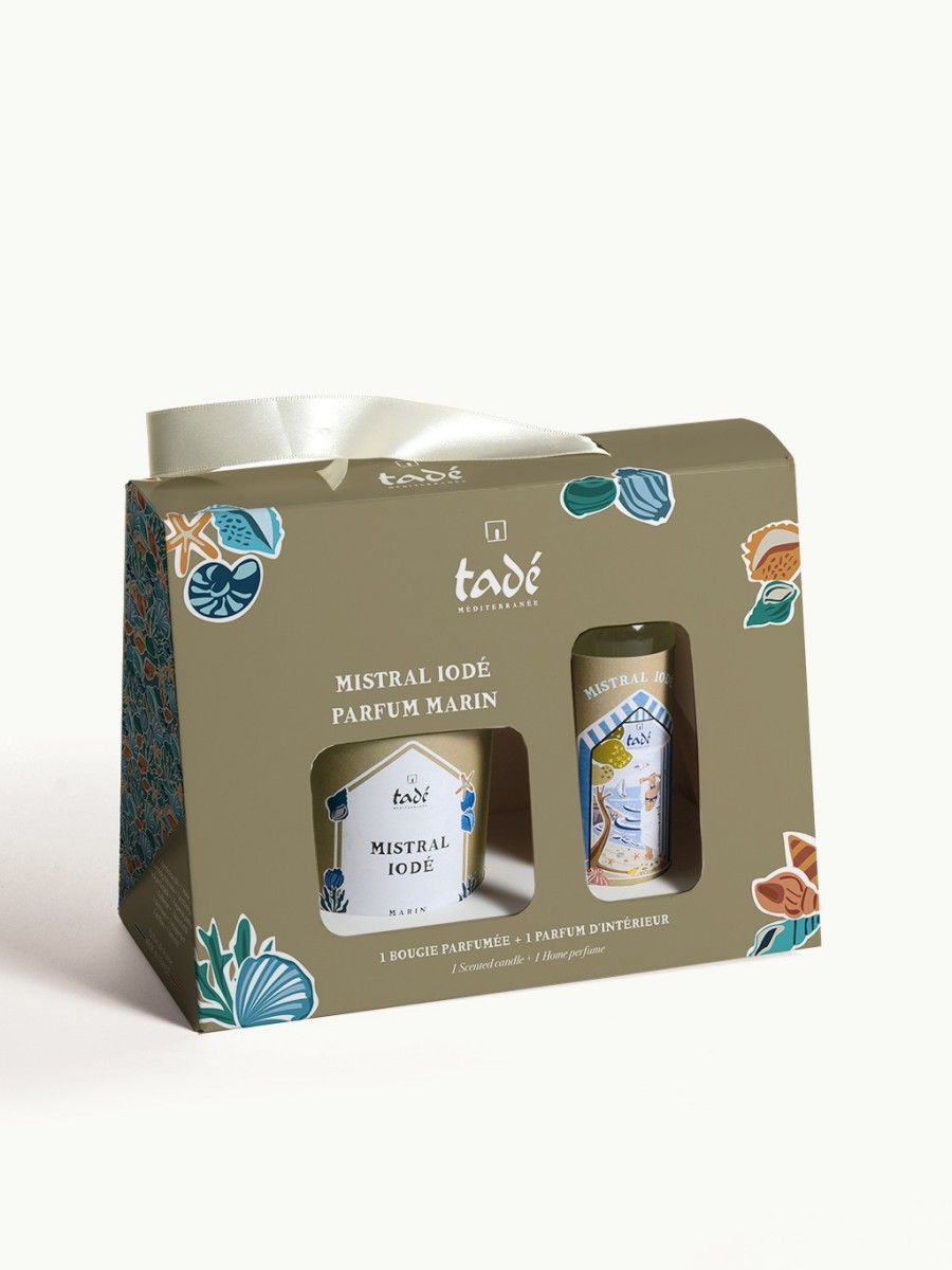 Tadé Coffret Cadeau Bougies Mistral iodé + Spray Marin