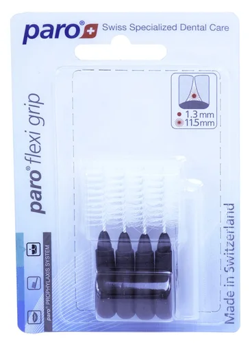 PARO Flexi Grip 1,3–11,5 mm noir, à gros grain, lot de 4 pièces