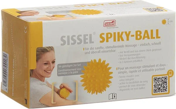 SISSEL Spiky-Ball 8cm jaune 2 pièces SISSEL Spiky-Ball 8cm jaune 2 pièces