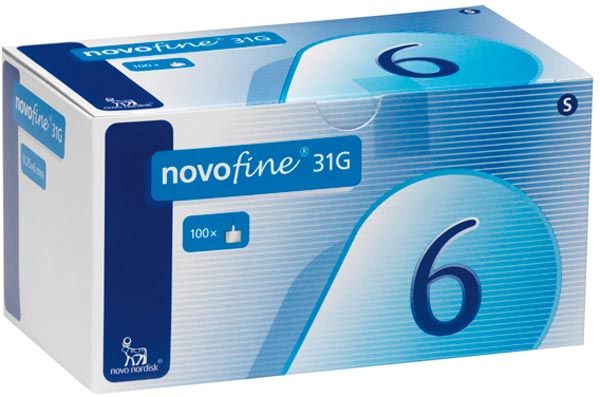 Aiguilles à injection Novofine (PI-APS) 31G 6mm 100 pièces Aiguilles à injection Novofine (PI-APS) 31G 6mm 100 pièces