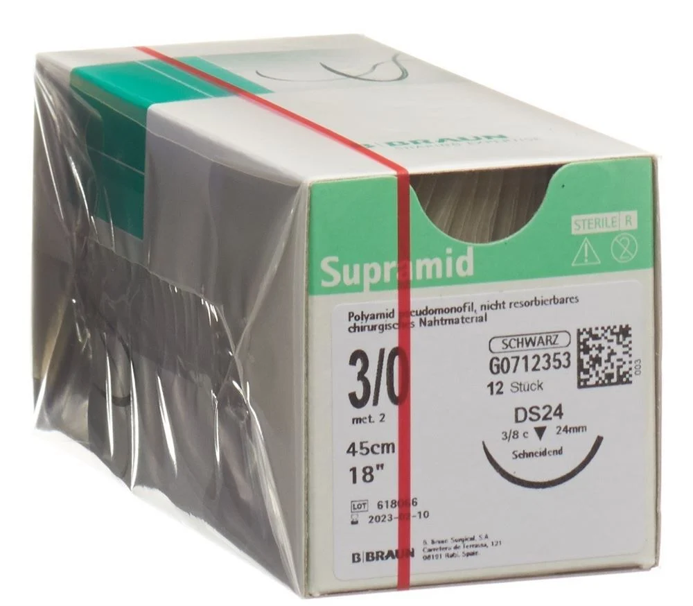 Supramid 45cm DS 24 3-0 noir 12 pièces