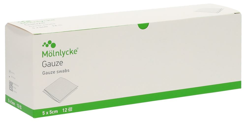 MÖLNLYCKE Compresses de gaze 5x5cm 12 couches stériles 50 Btl 2 pièces MÖLNLYCKE Compresses de gaze 5x5cm 12 couches stériles 50 Btl 2 pièces