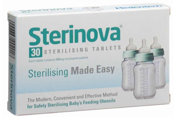 Sterinova, désinfectant pour l'alimentation humaine et animale, comprimés effervescents 500mg 30 pièces
