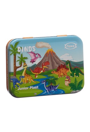 FLAWA Junior Plast Strips Dinos Tin Box 20 pièces