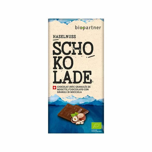 BIO PARTNER Chocolat au lait noisette 75g