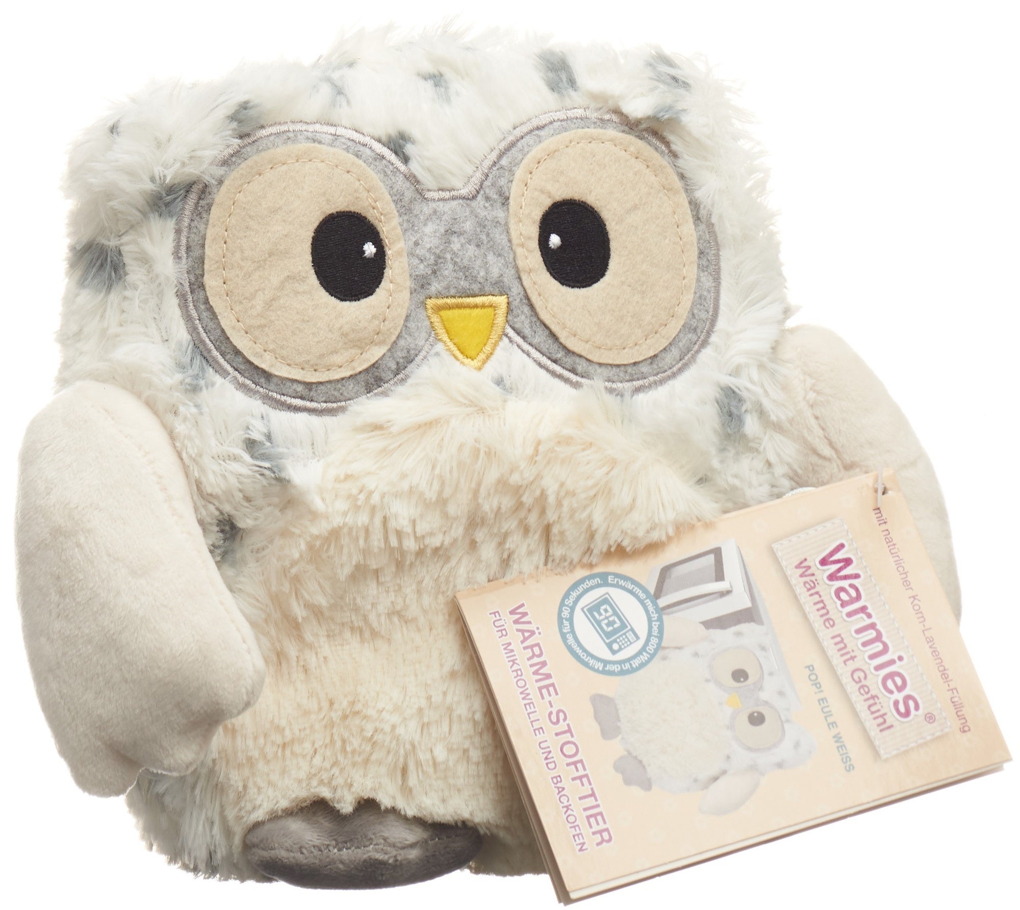 Warmies POP peluche chauffante hibou blanc remplissage lavande removable pack Warmies POP peluche chauffante hibou blanc remplissage lavande removable pack