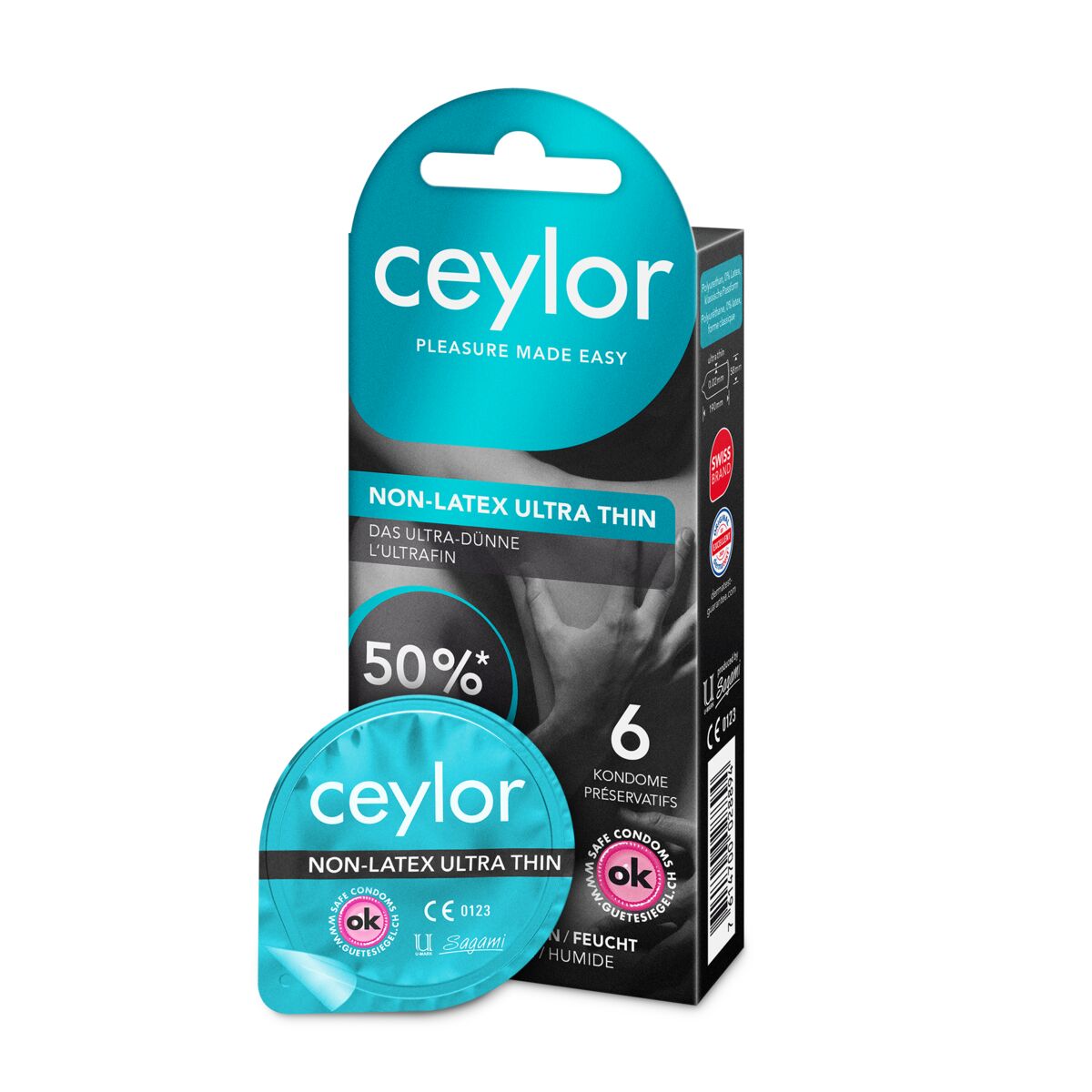 ceylor® Préservatif Non Latex Ultra Thin 6 pièces ceylor® Préservatif Non Latex Ultra Thin 6 pièces
