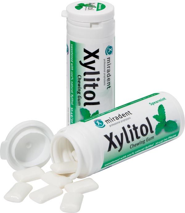 Miradent Xylitol Gomme à mâcher Menthe verte 30 pièces Miradent Xylitol Gomme à mâcher Menthe verte 30 pièces