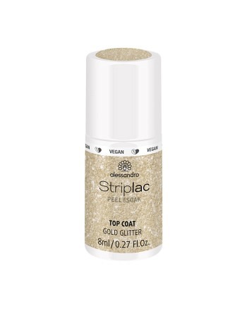 alessandro Striplac Top Coat Gold Glitter 8ml