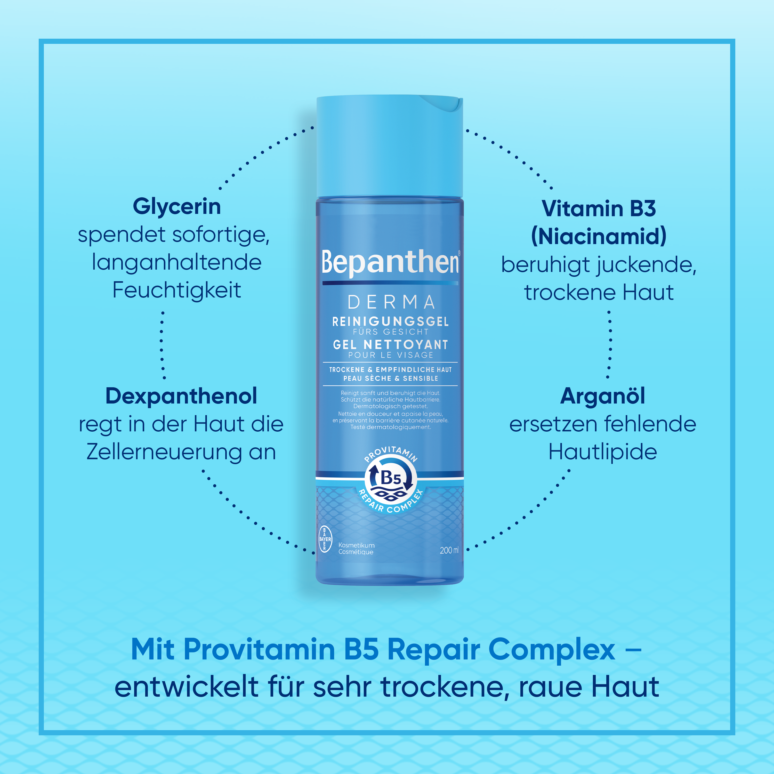 Bepanthen® DERMA Gel nettoyant pour le visage 200ml