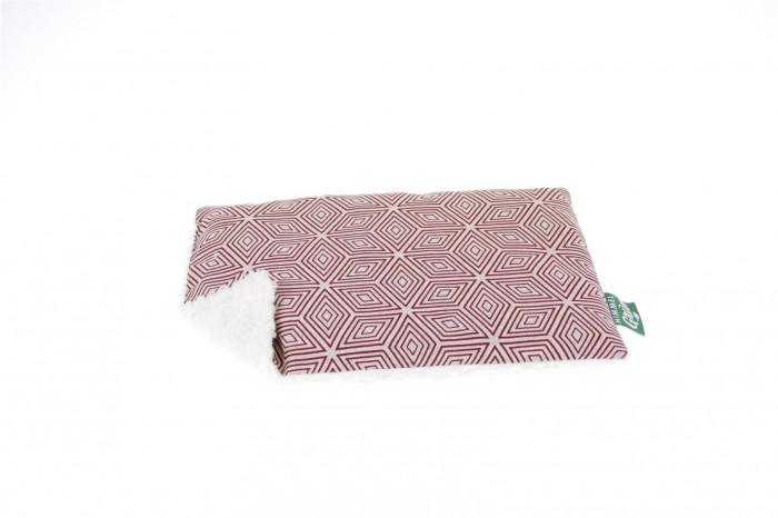 Himmelgrün Coussin aux noyeaux de cerise 30x20cm losange rouge