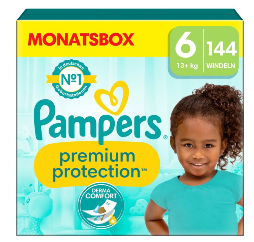Pampers Prem Prot Gr6 13+kg Ex La Mon Box 144 pièces