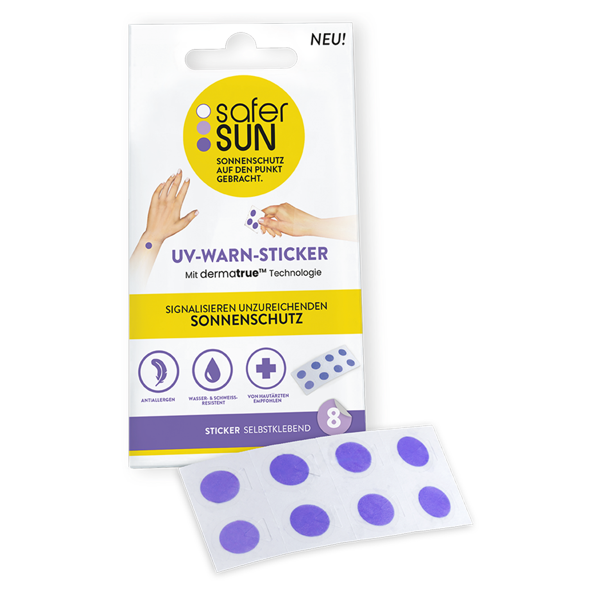 saferSUN autocollants d'avertissement UV 8 pièces saferSUN autocollants d'avertissement UV 8 pièces