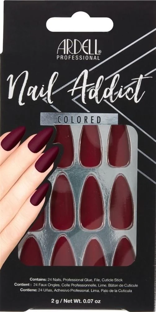 ARDELL Nail Addict Colored Bordeaux 28 pièces