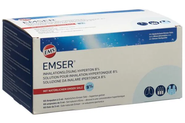 Emser Solution pour inhalation hypertonique à 8 % 60 pièces Emser Solution pour inhalation hypertonique à 8 % 60 pièces