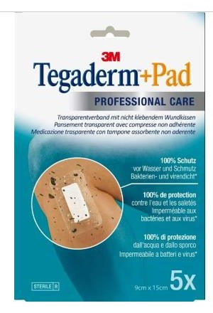 3M Tegaderm+Pad 9x15cm Coussinet pour plaie 4.5x10cm 5 pièces 3M Tegaderm+Pad 9x15cm Coussinet pour plaie 4.5x10cm 5 pièces