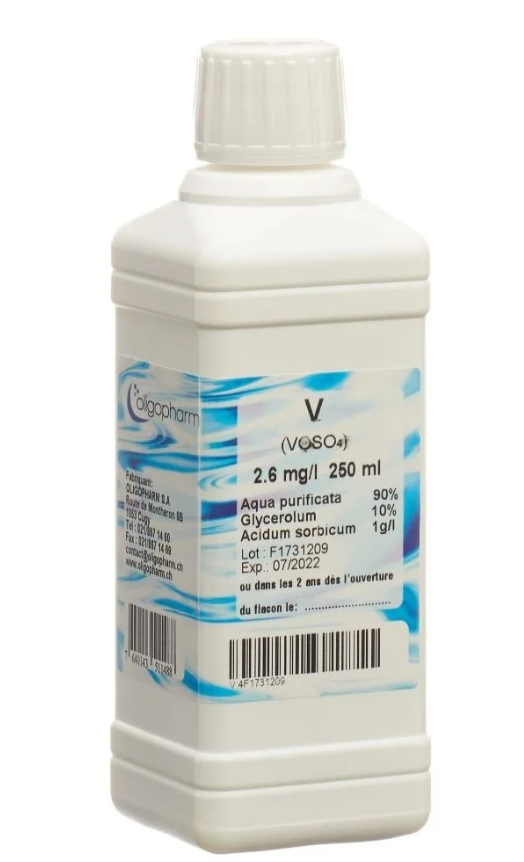 OLIGOPHARM Vanadium solution 2.6 mg/l 250ml