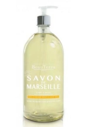 BeauTerra Savon liquide de Marseille surgras Amande Disp 1000ml BeauTerra Savon liquide de Marseille surgras Amande Disp 1000ml
