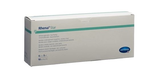 Rhena Star Bande élastique 6cmx5m couleur chair ouverte 10 pièces