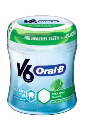 V6 OralB Gomme à mâcher Menthe verte 45 pièces