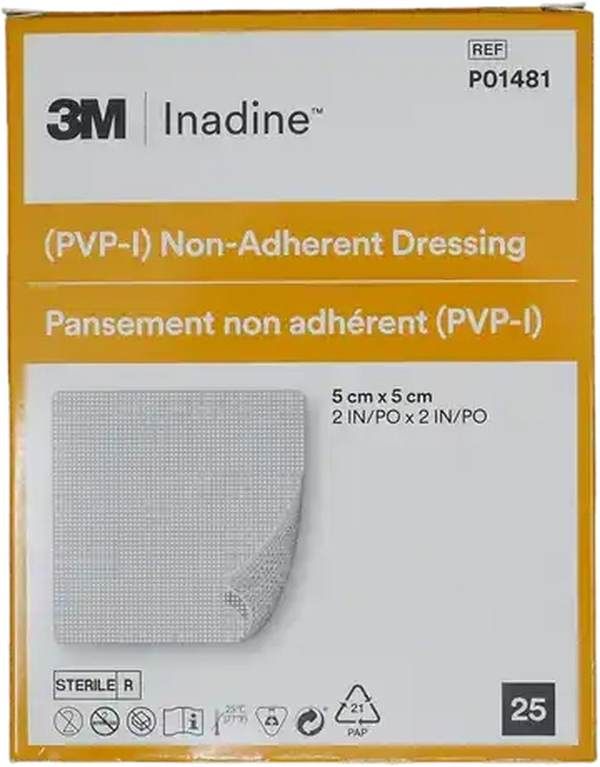 INADINE Compresse 5x5cm stérile 25 pièces