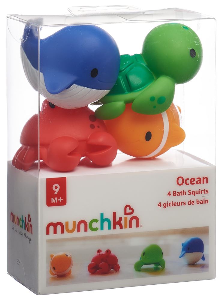 MUNCHKIN Animaux à éclabousser pour le bain 9M+ Ocean 4 pièces