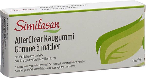 Similasan AllerClear gomme à mâcher 20 pièces Similasan AllerClear gomme à mâcher 20 pièces