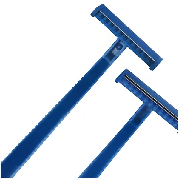 AMPRI Rasoir à usage unique avec protège-lame bleu 100 pièces