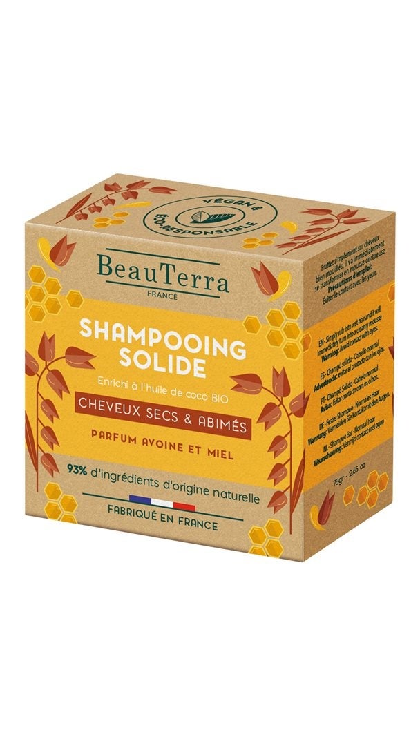 BeauTerra Shampooing Solide cheveux secs & abîmés 75g BeauTerra Shampooing Solide cheveux secs & abîmés 75g