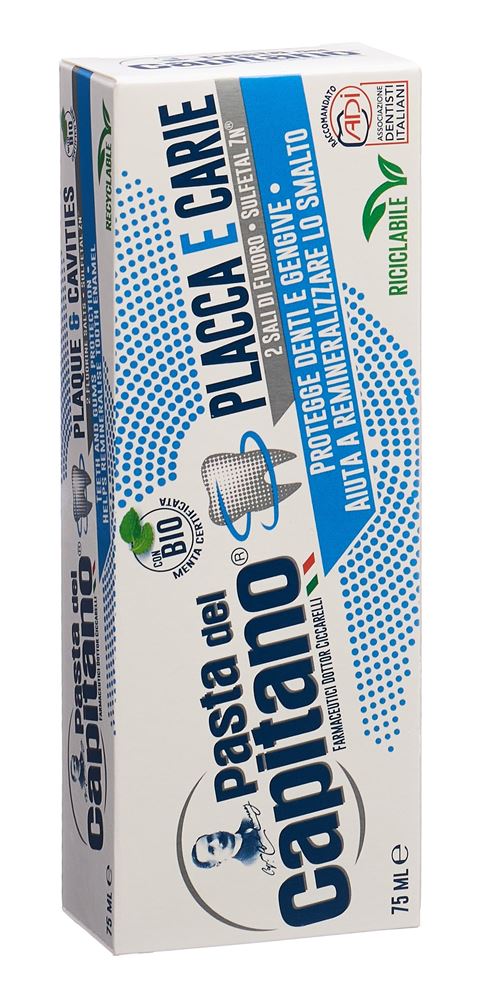 PASTA DEL CAPITANO Plaque dentaire et caries Tb 75ml PASTA DEL CAPITANO Plaque dentaire et caries Tb 75ml
