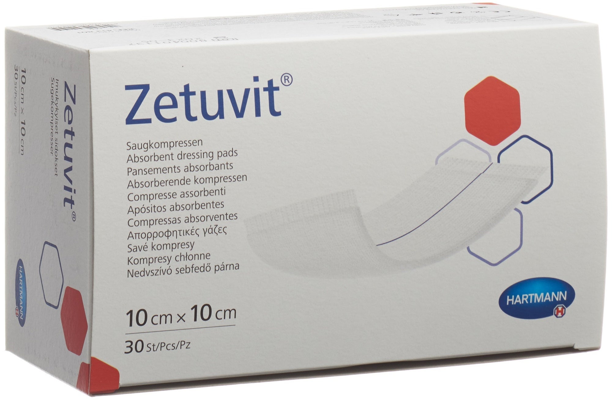 Zetuvit pansement absorbant 10x10cm 30 pièces