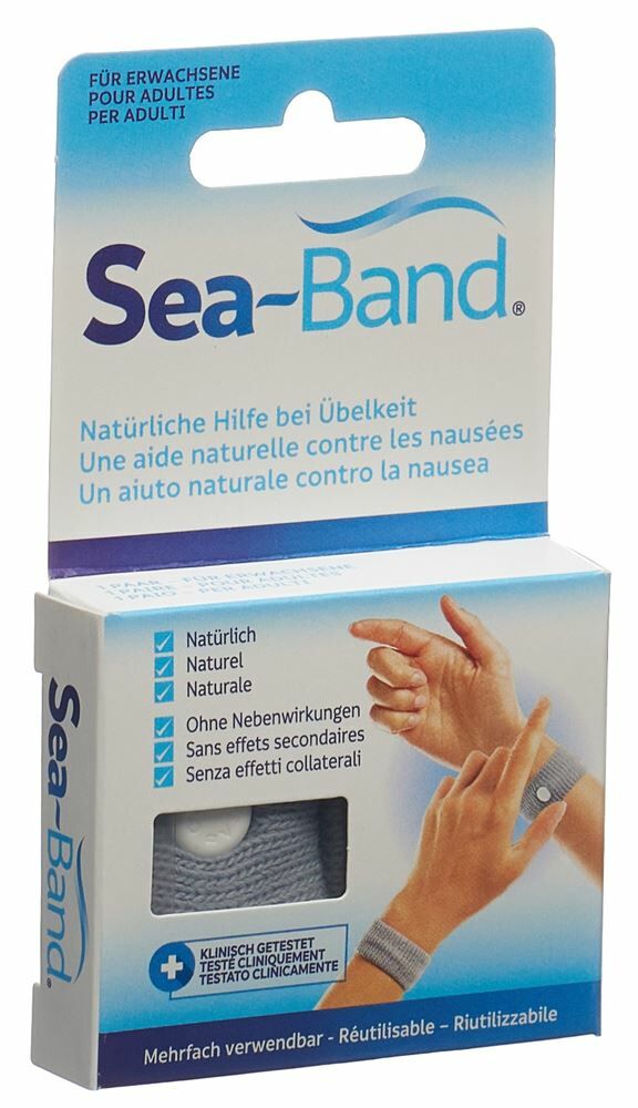 Bande d'acupression Sea-Band adulte gris 1 paire Bande d'acupression Sea-Band adulte gris 1 paire