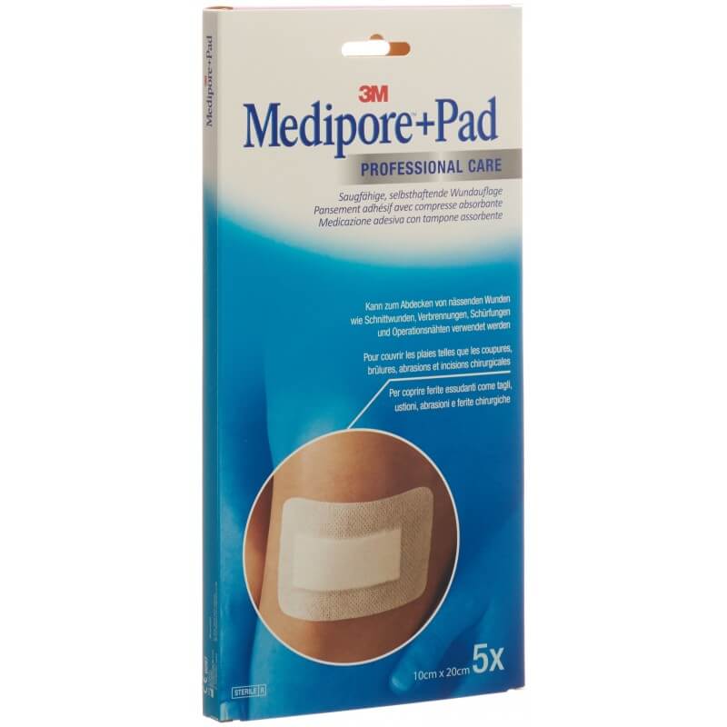 3M Medipore+Pad 10x20cm coussinet pour plaie 5x15.5cm 5 pièces 3M Medipore+Pad 10x20cm coussinet pour plaie 5x15.5cm 5 pièces