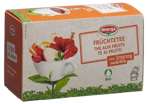 Thé aux fruits Morga au miel, certifié Bio Knospe, sachets, lot de 20