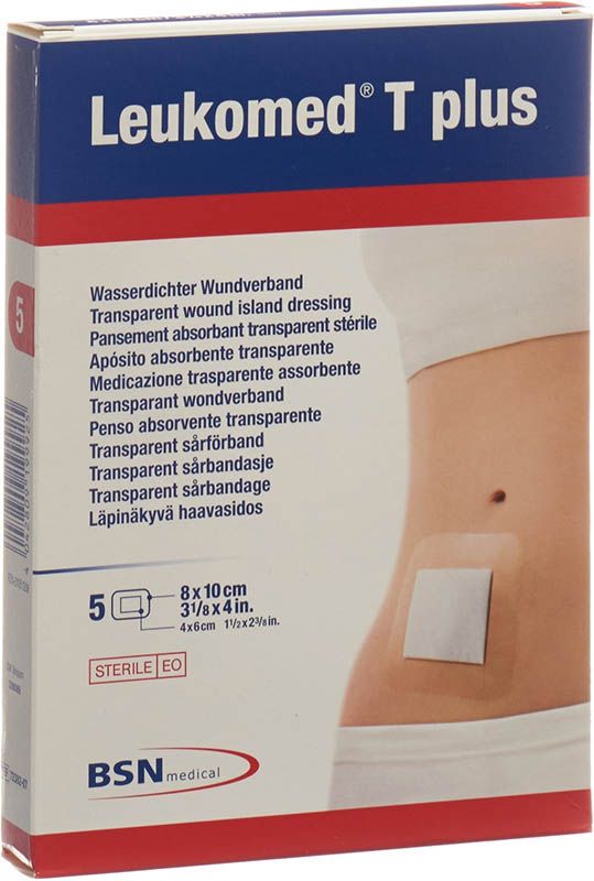 Leukomed T plus pansement transparent 8x10cm avec compresse 5 pièces Leukomed T plus pansement transparent 8x10cm avec compresse 5 pièces