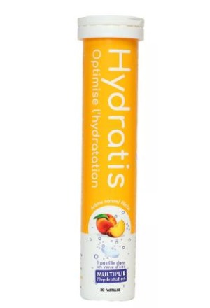HYDRATIS Comprimés effervescents Pêche Ds 20 pièces