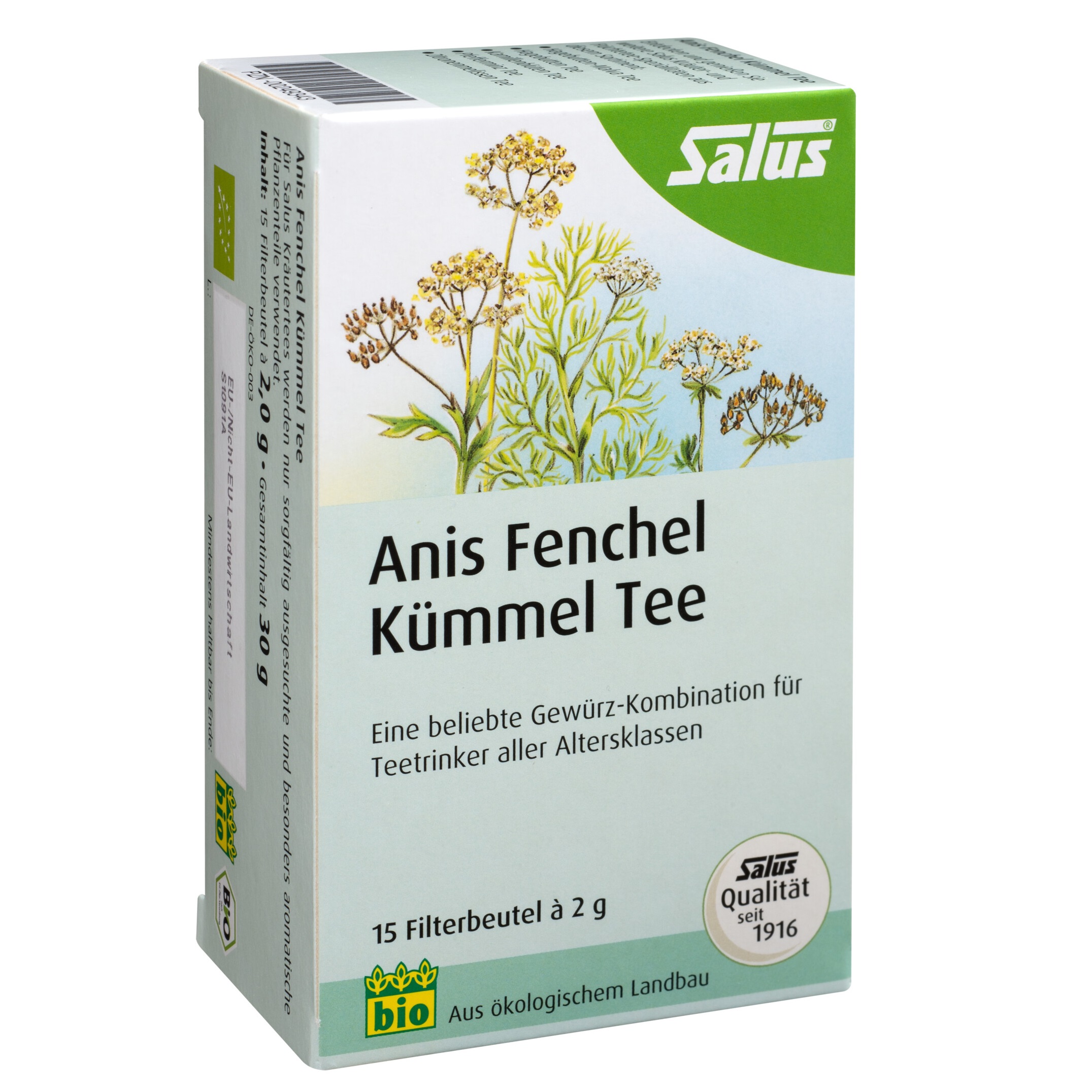 Tisane Salus® Anis Fenouil Cumin Bio, sachets de 15 Tisane Salus® Anis Fenouil Cumin Bio, sachets de 15