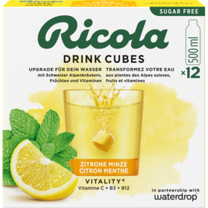 Ricola Drink Cubes Citron Menthe sans sucre 26.4g