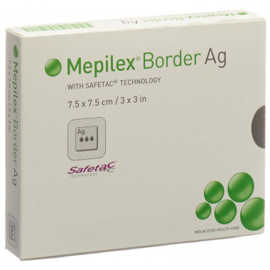 Mepilex Ag Border pansement mousse 7.5x7.5cm 5 pièces