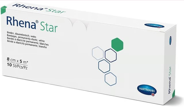 Bande élastique Rhena Star 8cmx5m blanche ouverte 10 pièces Bande élastique Rhena Star 8cmx5m blanche ouverte 10 pièces