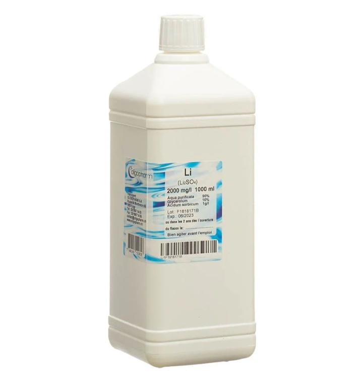 OLIGOPHARM Soluble de lithium 2000 mg/l 1000ml OLIGOPHARM Soluble de lithium 2000 mg/l 1000ml