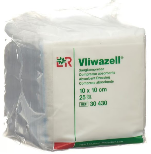 VLIWAZELL Compresse absorbante 10x10cm 25 pièces
