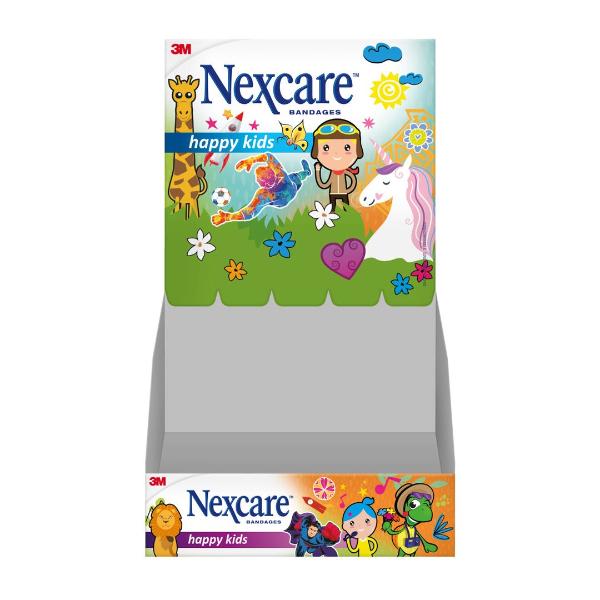 3M Nexcare Display Pansements Enfants Happy Kids Monsters 12 pcs.