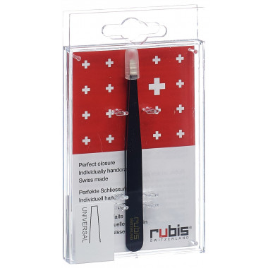 Pincette Rubis droite noire Inox