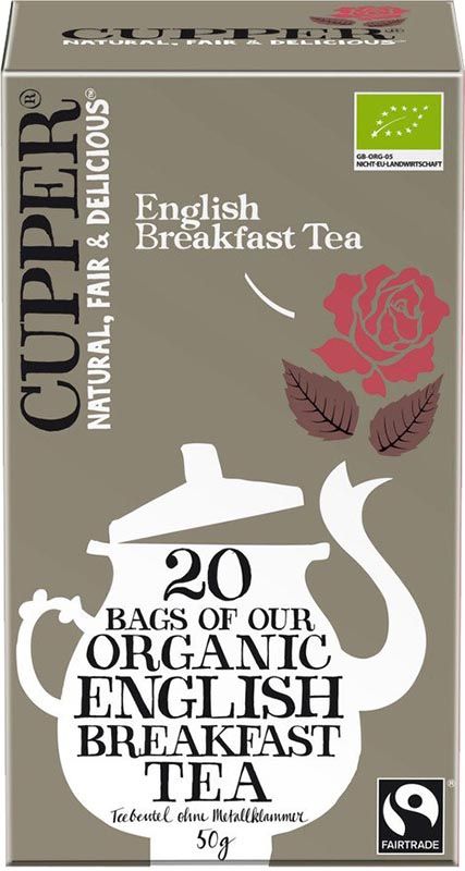 CUPPER Thé English Breakfast commerce équitable bio 20 pièces CUPPER Thé English Breakfast commerce équitable bio 20 pièces