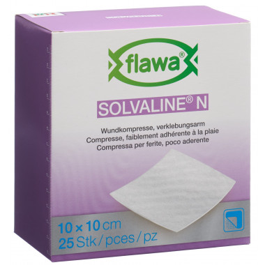 Flawa Solvaline N compresses 10x10cm stérile 25 pièces