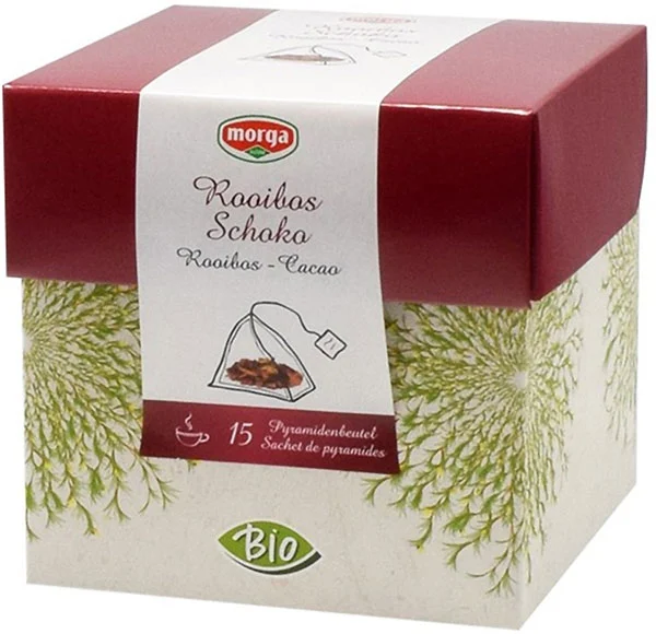 Thé Morga Rooibos au chocolat, sachets pyramidaux bio, 15 pièces