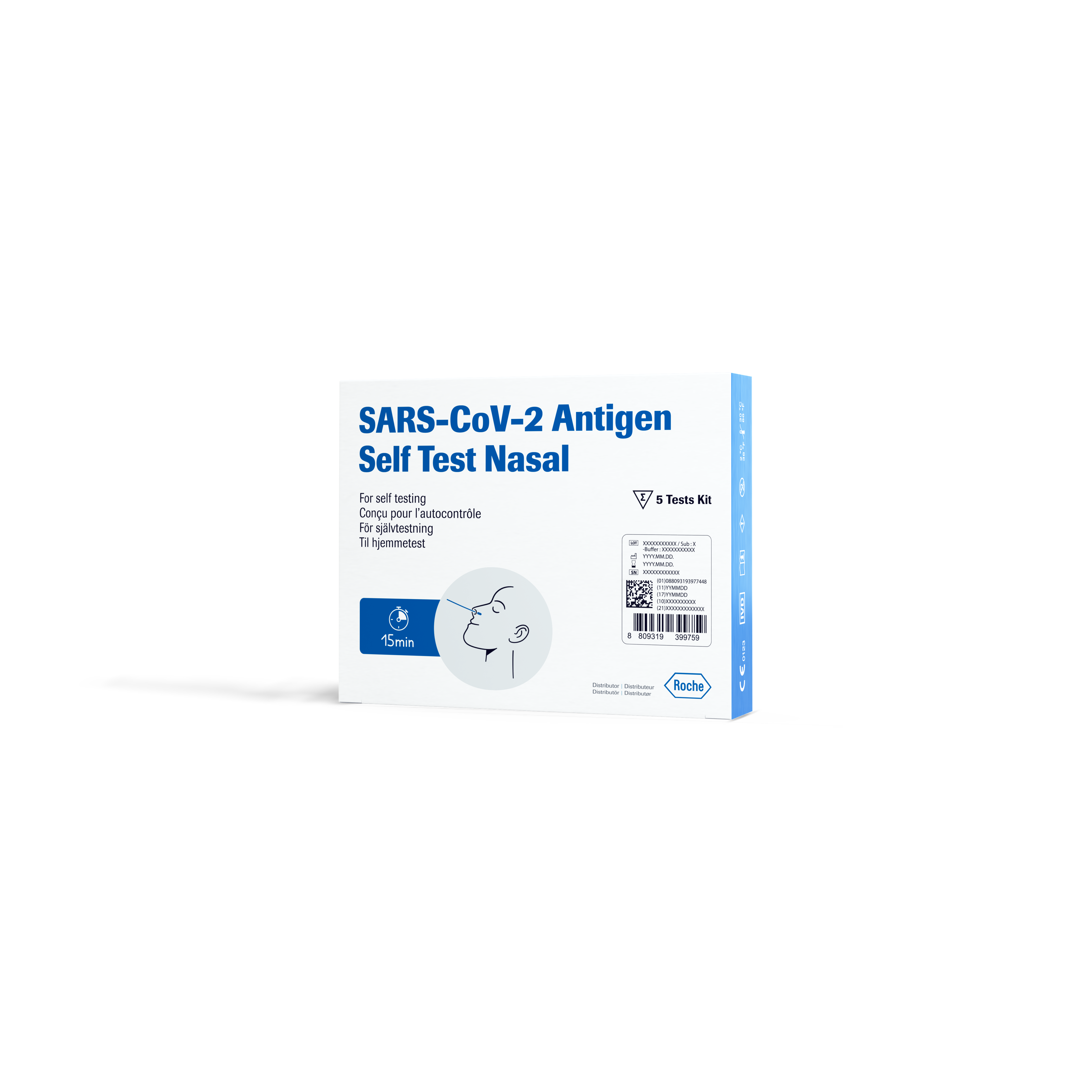 Roche SARS CoV-2 AG PST Test Nasal 5 pièces