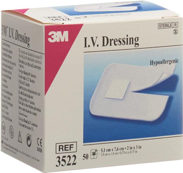 3M Medipore IV fixation canule 5.1x7.6cm stérile 50 pièces 3M Medipore IV fixation canule 5.1x7.6cm stérile 50 pièces