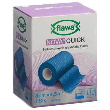 Flawa Nova Quick bande de déchirure cohésive 8cmx4.5m bleu